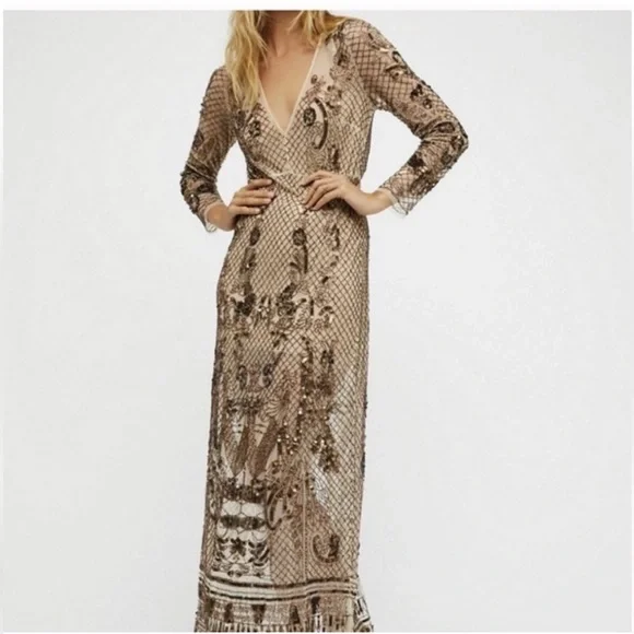 Dresses | Free People Art Deco Maxi Dress | Poshmark